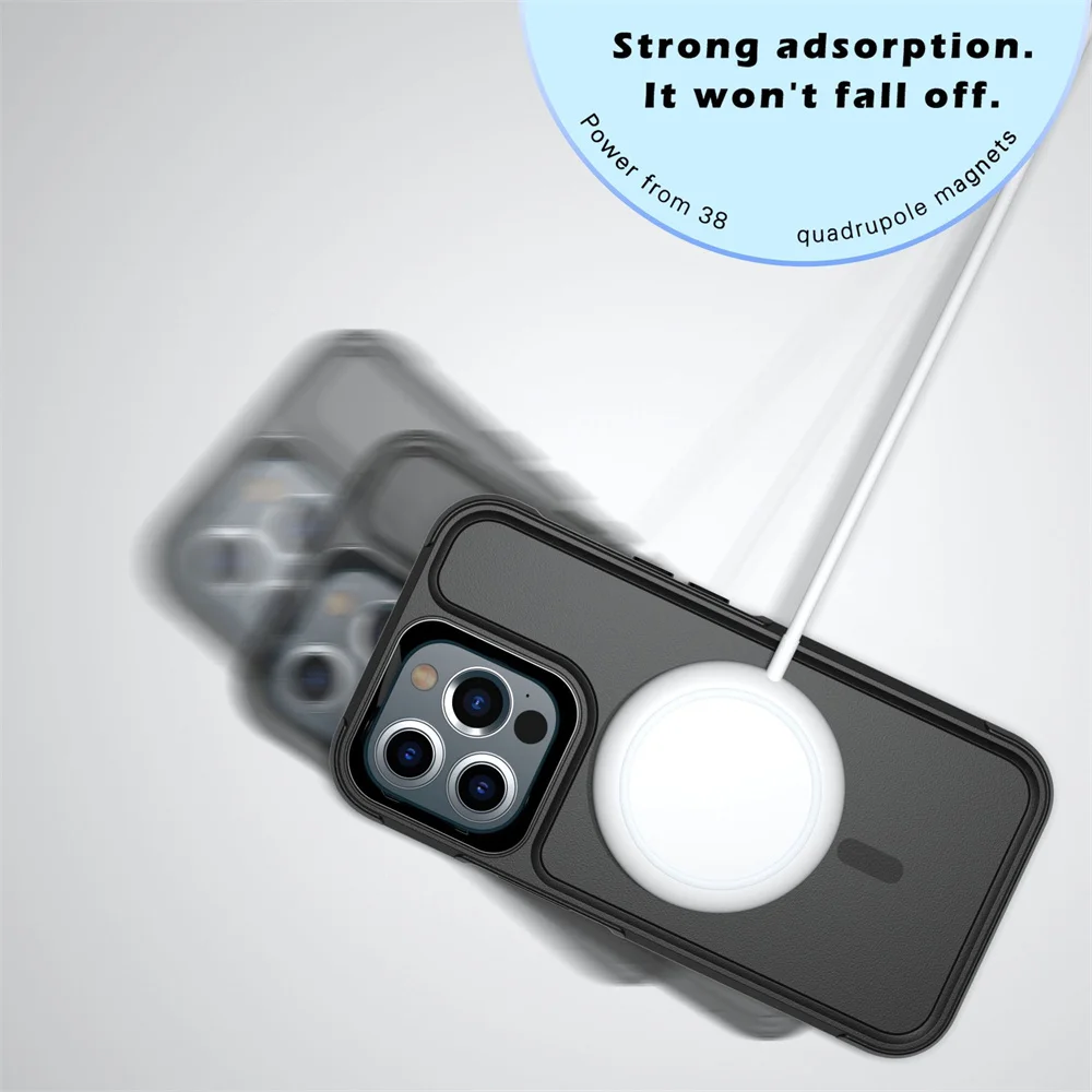 Magnetic Case for iPhone 16 15 14 Pro Max Plus 13 Mini 12 for MagSafe Military Grade Drop Protective Tough Shockproof Case