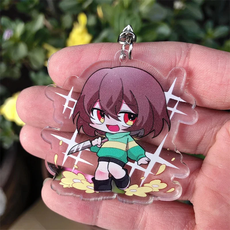 Game UNDERTALE Frisk Sans Flowey Toriel Cosplay Costumes Anime Keychain Accessories Pendant