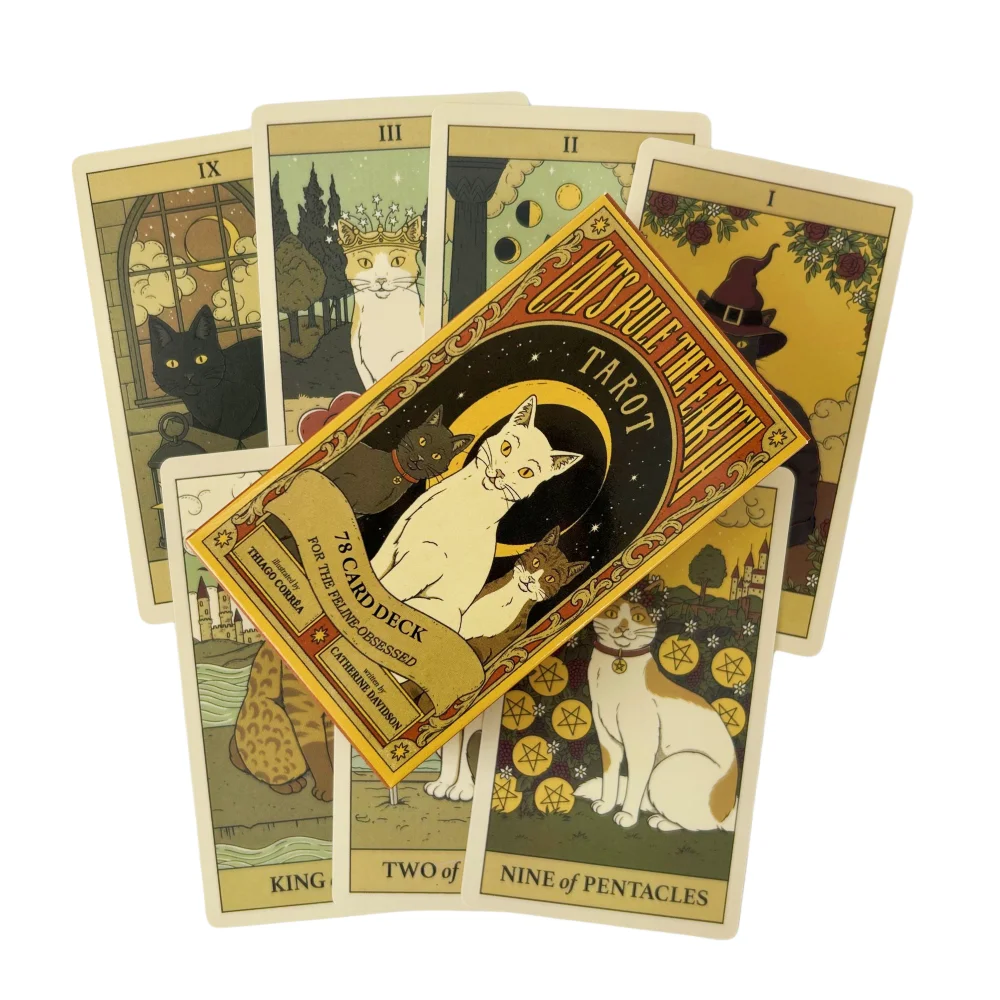 Cats Rule The Earth Tarot Cards A 78 Deck Oracle English Visions Divination Edition Borad Playing Games