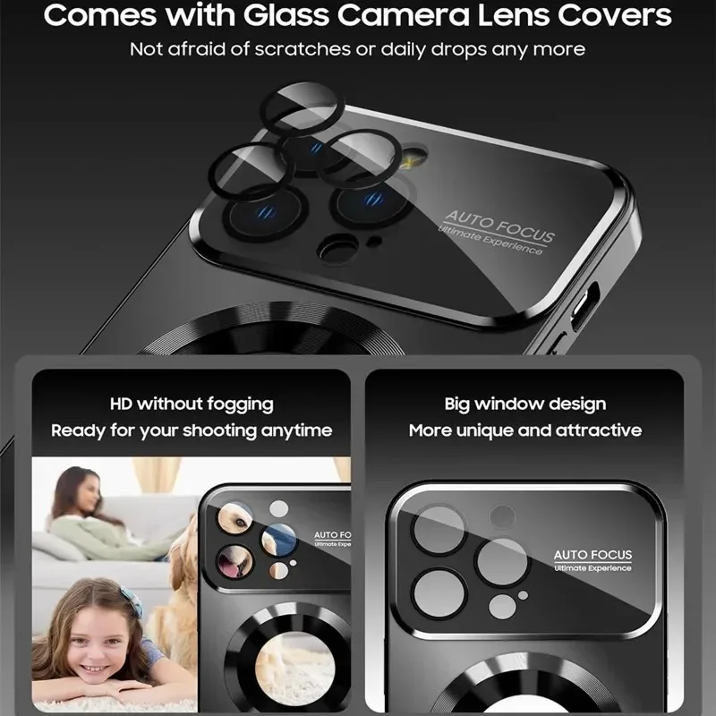 Luxury Titanium Metallic Color Matte Magnetic Case for iPhone 16 15 14 13 12 11 Pro Max Plus Case for Magsafe Wireless Charge