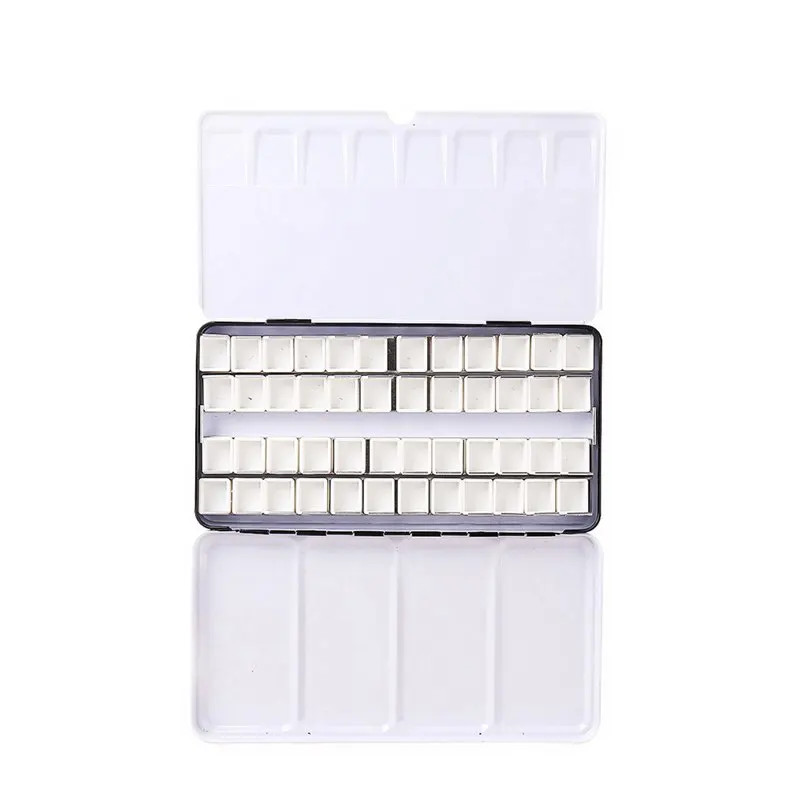 Black Empty Watercolor Paint Tin Box Palette With Full Pan/Half Pan Metal Watercolor Paint Tray For Art Painting