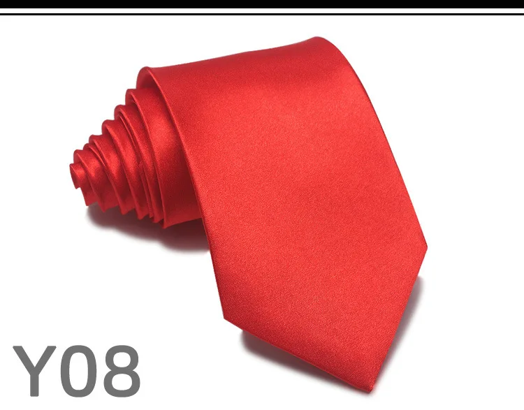 Classic Men's 8CM Black Neckties Polyester Solid Color Red White Neck Ties Business Formal Dress Accessories Casual Daily Cravat