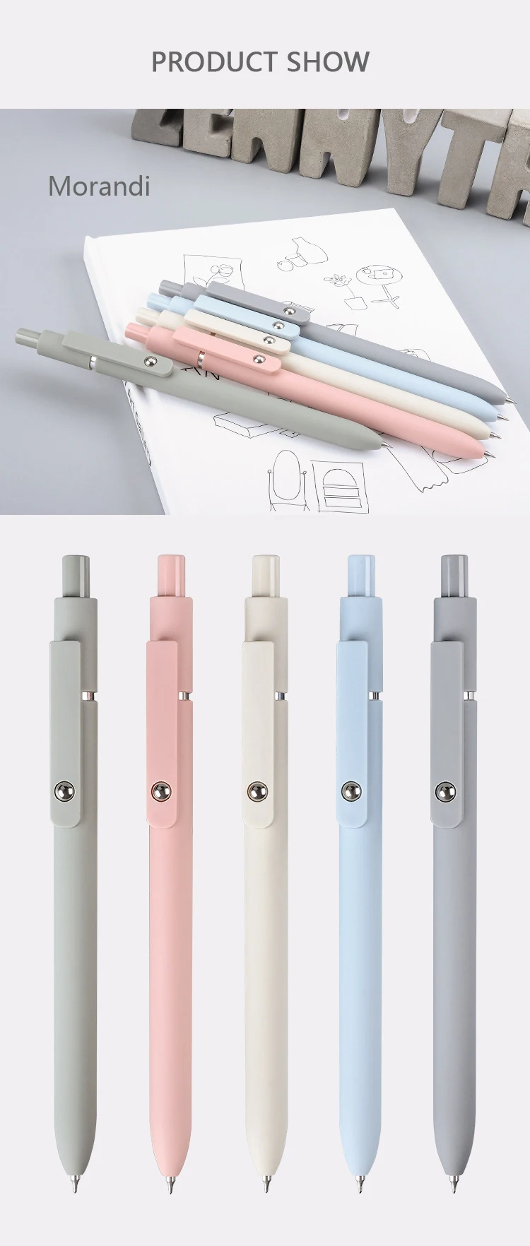 Piloting Morandi Colour Gel Pens Soft Touch Quick Dry Smooth 0.5mm Gel Ink Pen For School Student Writing Stationery Supplies