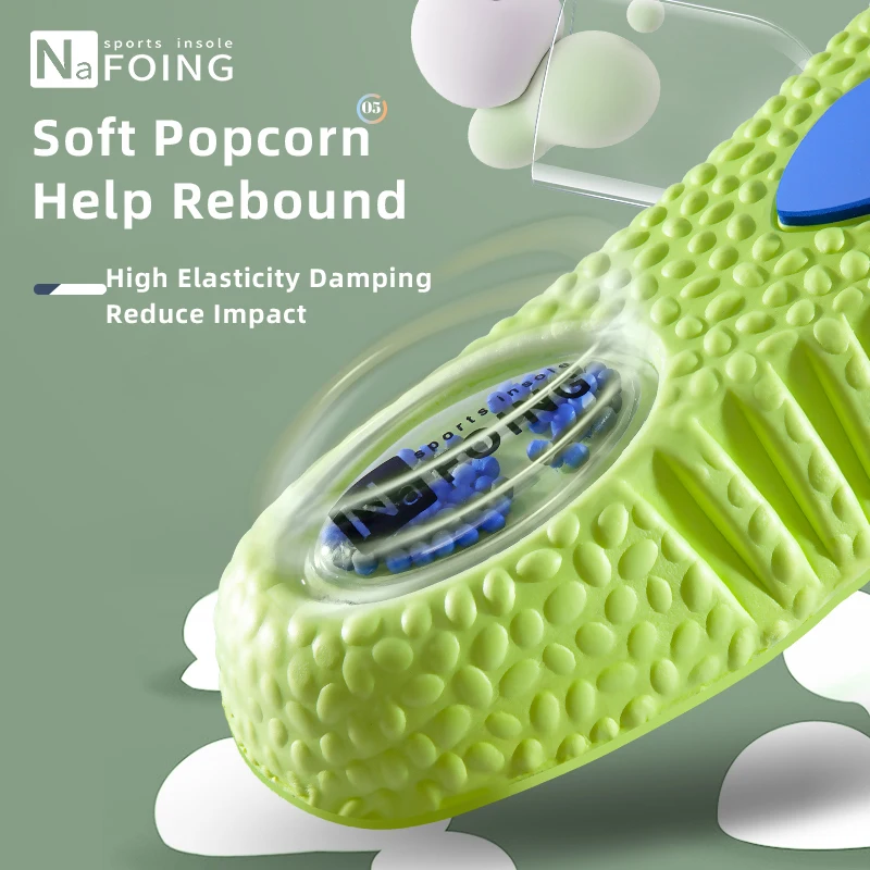 1Pair NAFOING Boost Sport Insoles Men's Women's Sneaker Insoles Super Soft Bottoms Air Cushioning For Shock Absorption Comfort