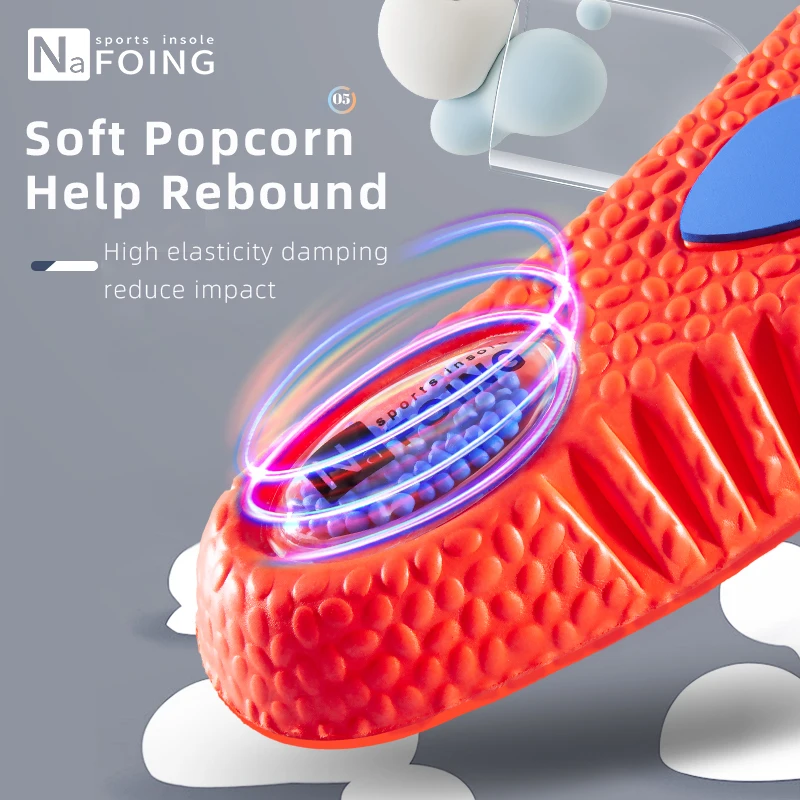1Pair NAFOING Boost Sport Insoles Men's Women's Sneaker Insoles Super Soft Bottoms Air Cushioning For Shock Absorption Comfort