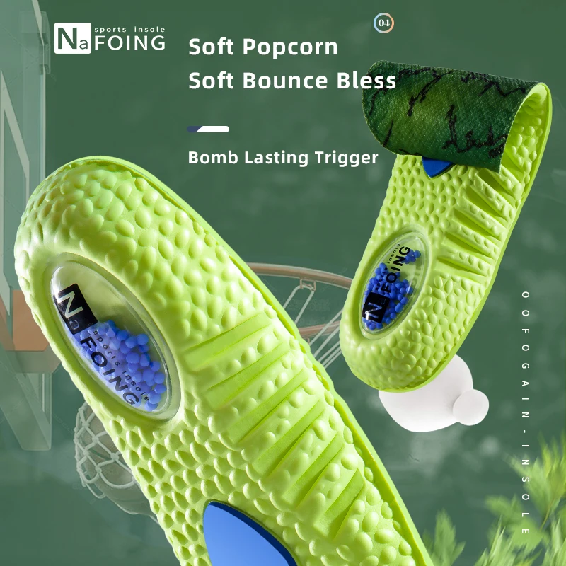 1Pair NAFOING Boost Sport Insoles Men's Women's Sneaker Insoles Super Soft Bottoms Air Cushioning For Shock Absorption Comfort
