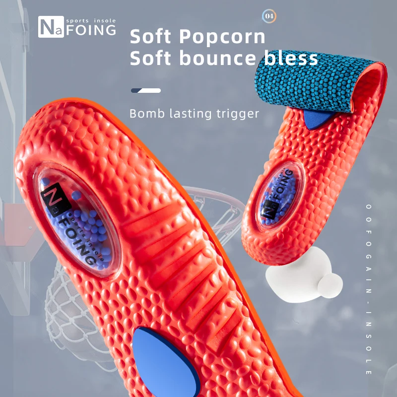 1Pair NAFOING Boost Sport Insoles Men's Women's Sneaker Insoles Super Soft Bottoms Air Cushioning For Shock Absorption Comfort