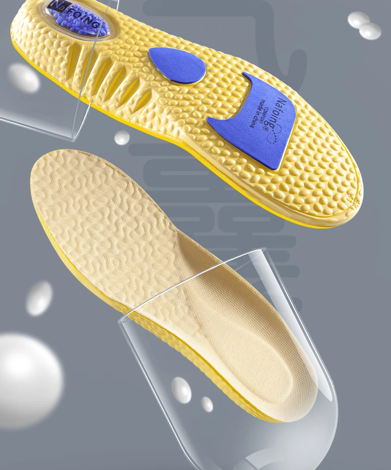 1Pair NAFOING Boost Sport Insoles Men's Women's Sneaker Insoles Super Soft Bottoms Air Cushioning For Shock Absorption Comfort