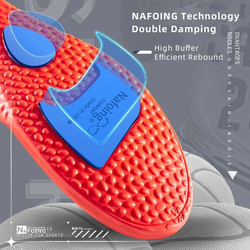 1Pair NAFOING Boost Sport Insoles Men's Women's Sneaker Insoles Super Soft Bottoms Air Cushioning For Shock Absorption Comfort