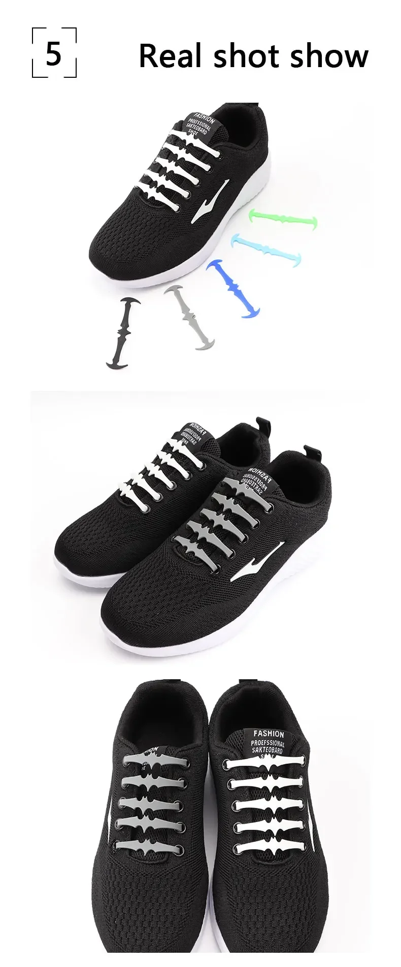 Bat Shape No Tie Shoe laces Silicone Shoelaces Without ties Elastic Laces Sneakers Kids Adult Rubber Shoelace for Shoes 12Pcs