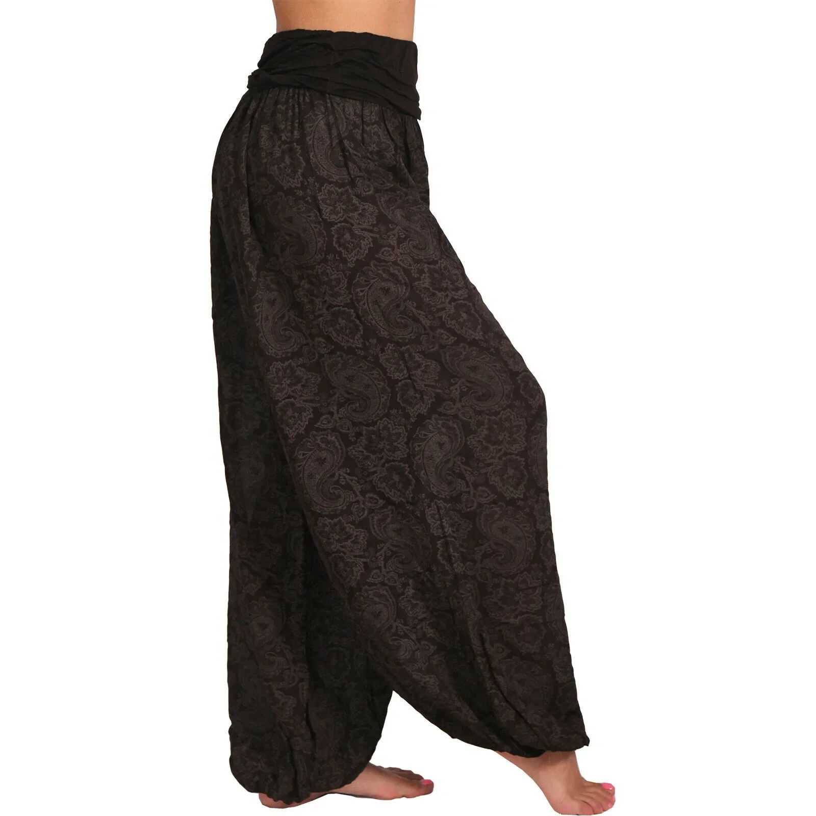 Women's S-5XL size Digital printed long wide leg pants casual pants Harlan pants