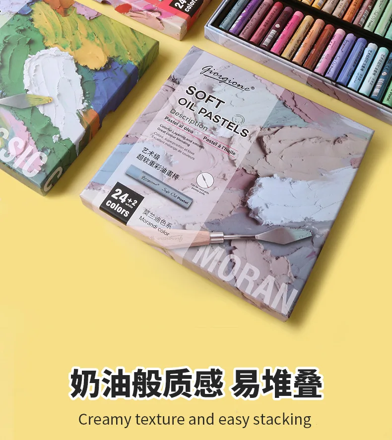 24/48 Super Soft Oil Pastels for Art Painting, Drawing, Blending, Oil Crayons Art Supplies for Artists, Beginners, Students