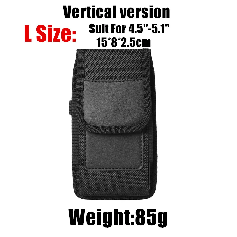 Vertical Nylon Cell Phone Belt Clip Holster Pouch Buckle Wallet Card Holder Case Cover For 3.5inch-7.5inch Phone iPhone Samsung