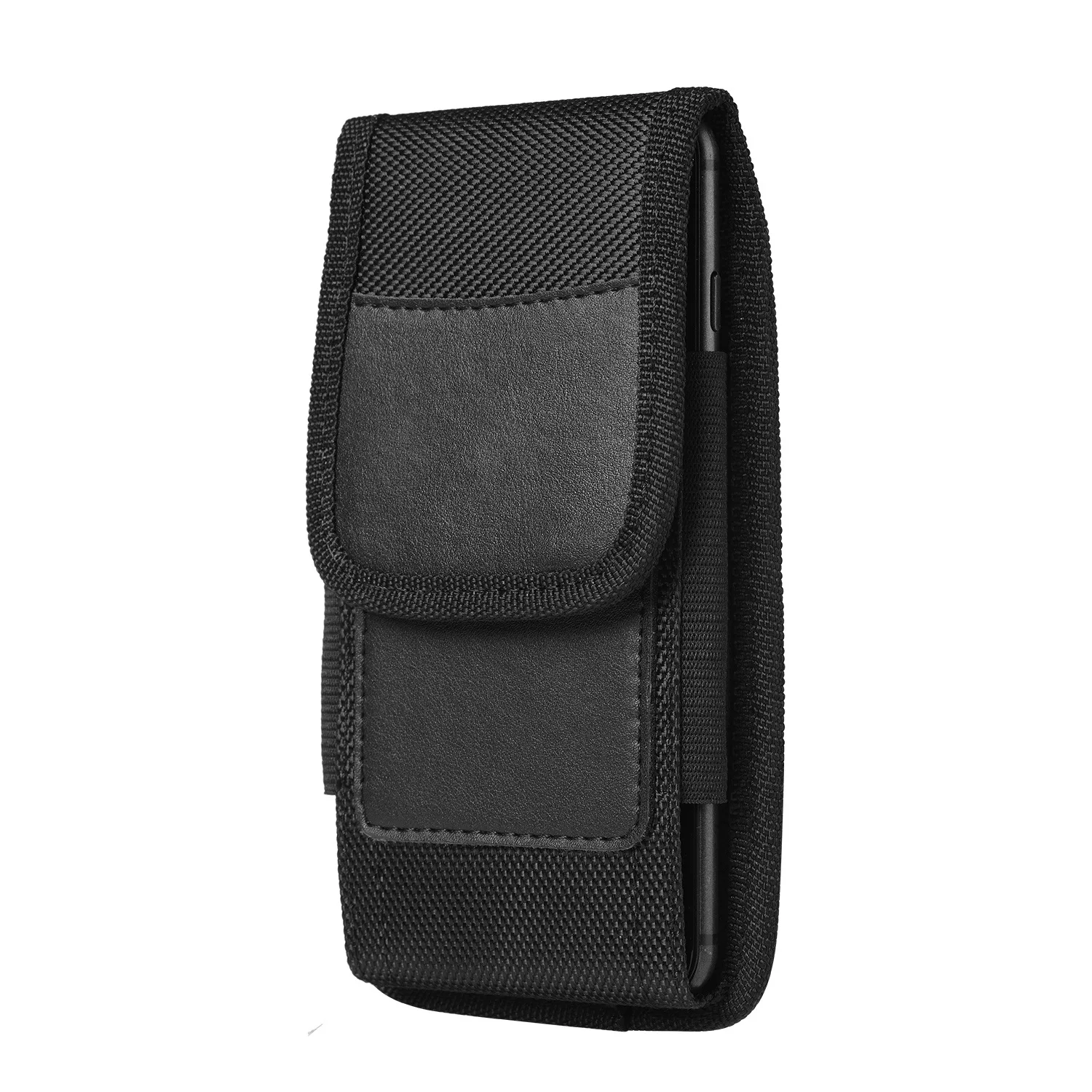 Vertical Nylon Cell Phone Belt Clip Holster Pouch Buckle Wallet Card Holder Case Cover For 3.5inch-7.5inch Phone iPhone Samsung