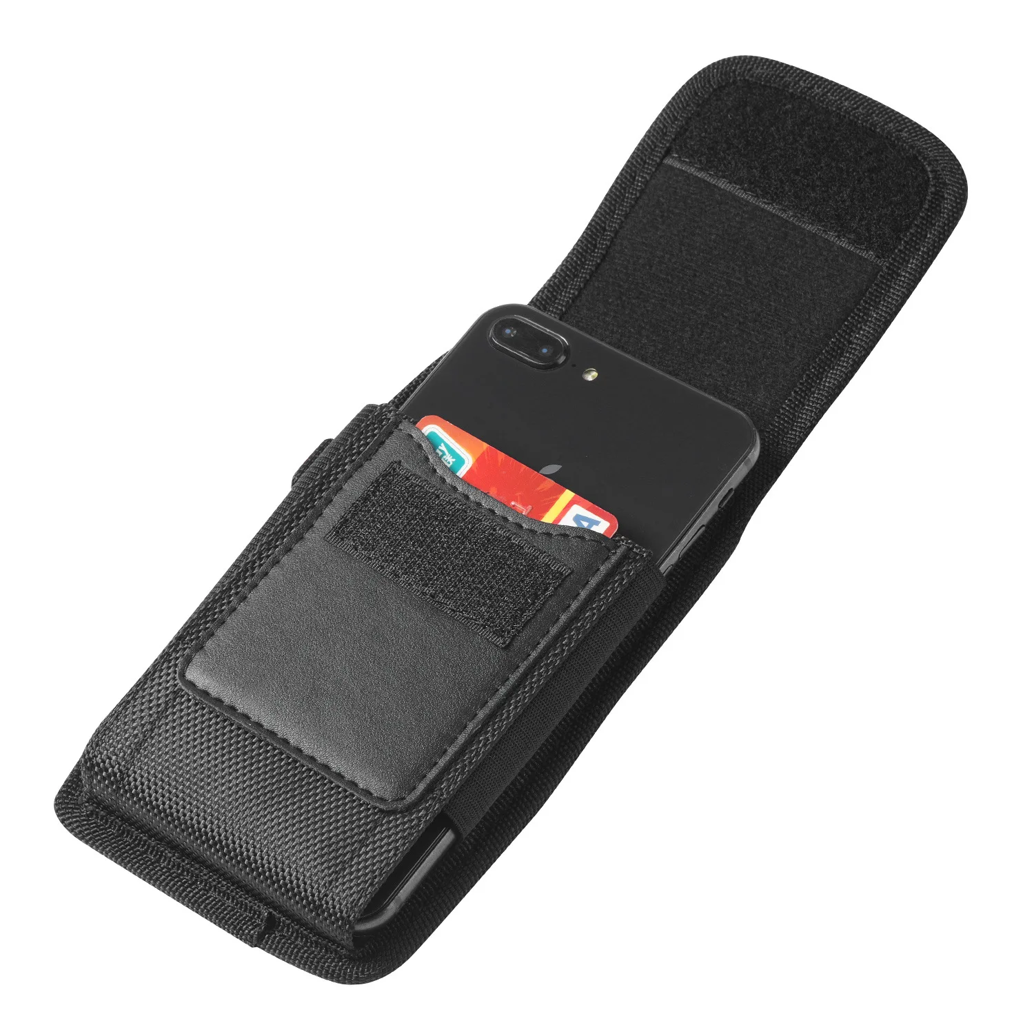 Vertical Nylon Cell Phone Belt Clip Holster Pouch Buckle Wallet Card Holder Case Cover For 3.5inch-7.5inch Phone iPhone Samsung