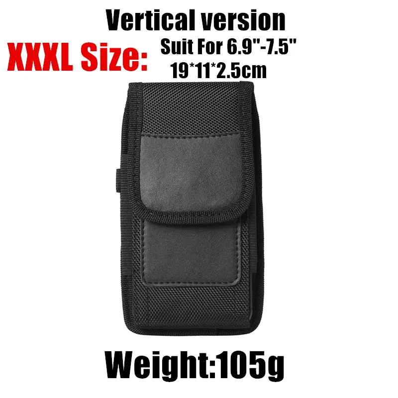 Vertical Nylon Cell Phone Belt Clip Holster Pouch Buckle Wallet Card Holder Case Cover For 3.5inch-7.5inch Phone iPhone Samsung