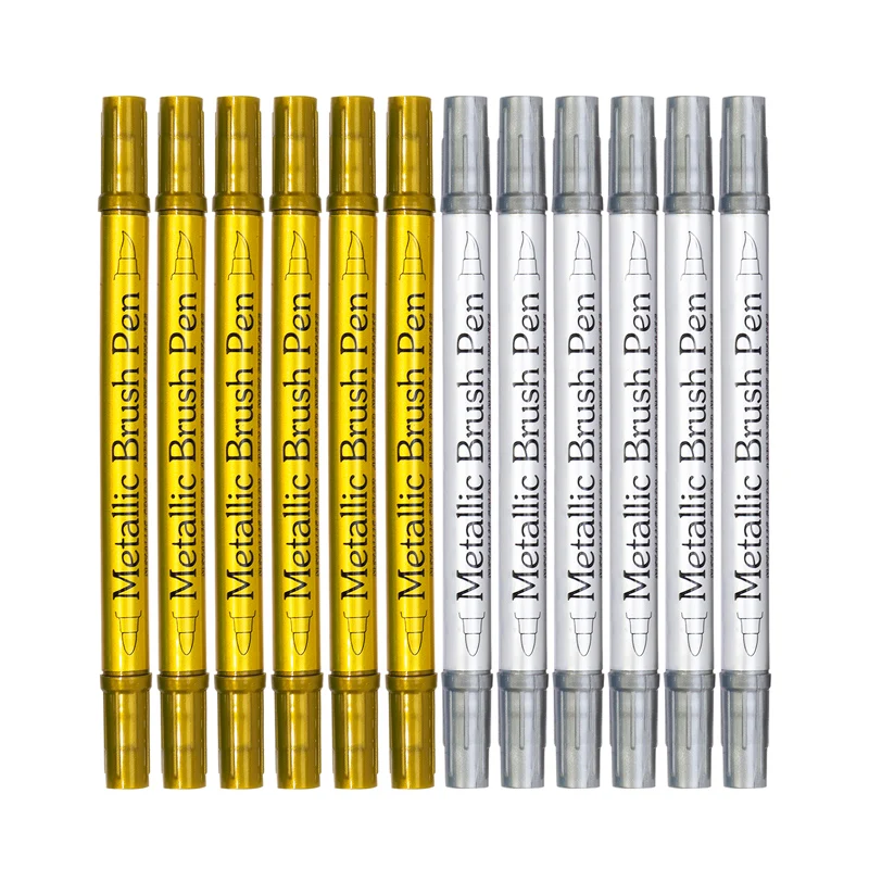 Color Metallic Markers Pen Paint Pens for Black Paper, Glass, Rock Painting, Halloween Pumpkin Scrapbook Album