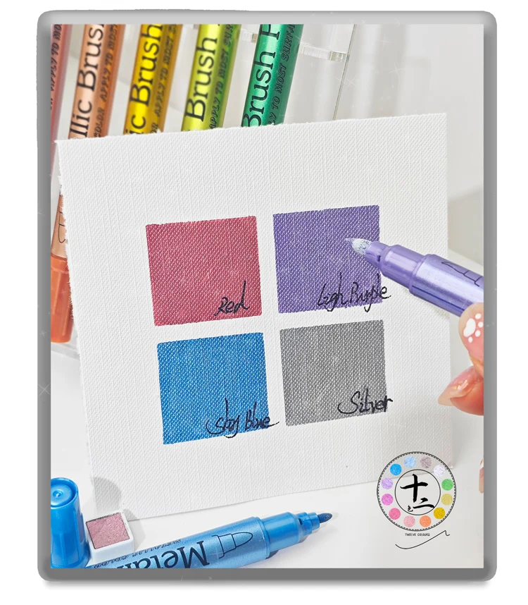 Color Metallic Markers Pen Paint Pens for Black Paper, Glass, Rock Painting, Halloween Pumpkin Scrapbook Album