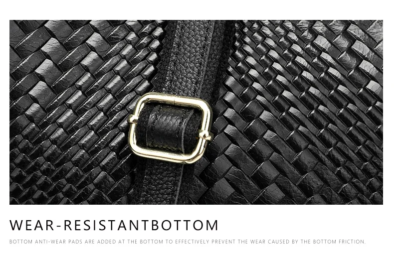 Fashionable and luxurious woven pattern casual versatile black woven pattern daily commuting cowhide women's handbag