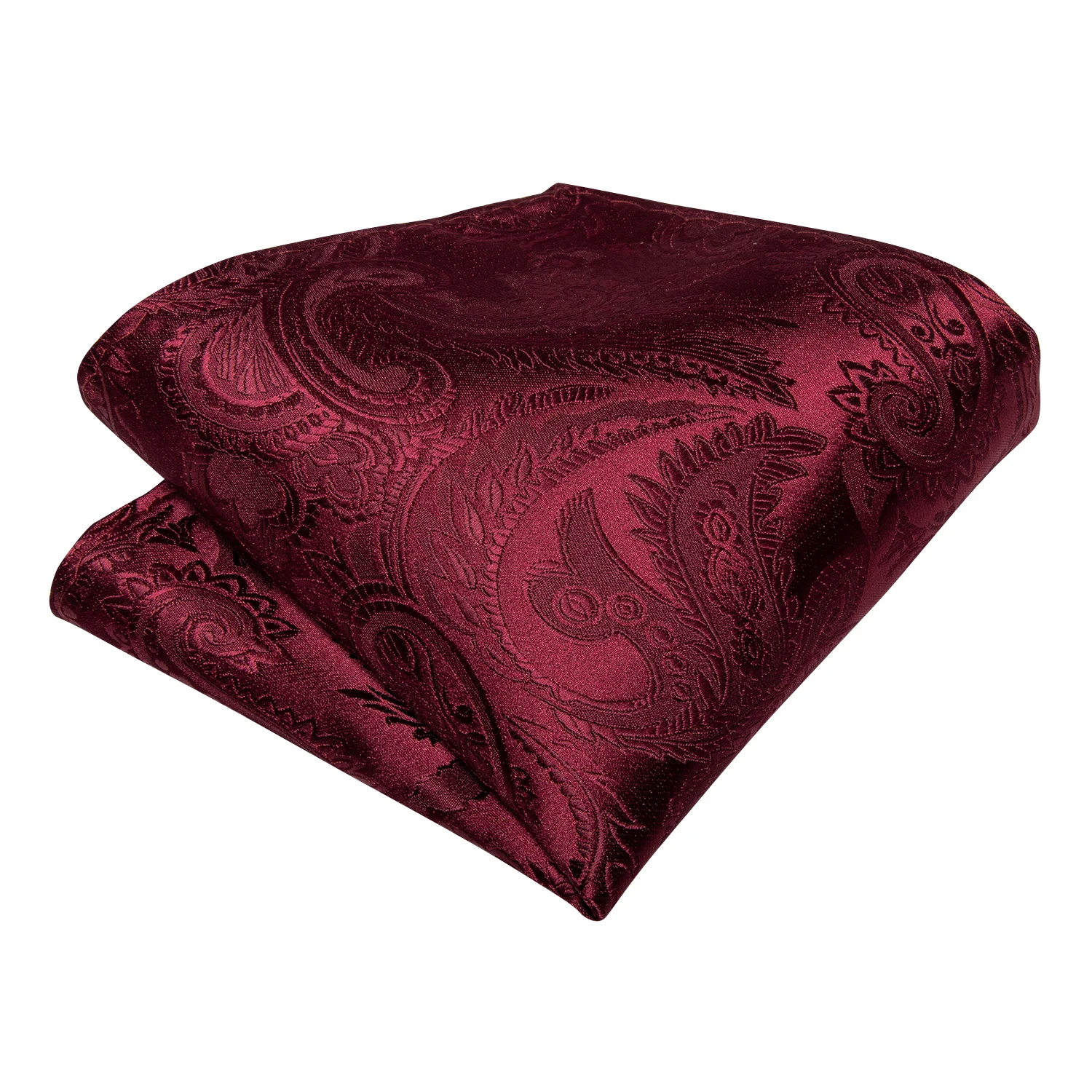 Men's Ascot Tie Silver Plaid Red Paisley Pink Golden Color Solid Neck Tie Set with Handkerchief Cufflinks Wedding Party Gift
