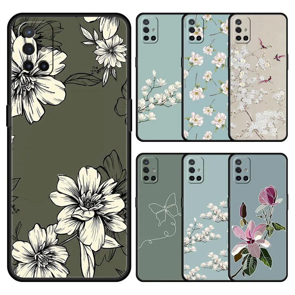 Phone Case For OnePlus 11 10 9 Pro 9T 12R 10R 9R 9RT 10T 8T 8 7 6T 7T Nord 2T CE 2 5G N200 N10 N100 Soft Silicone Cover Flower
