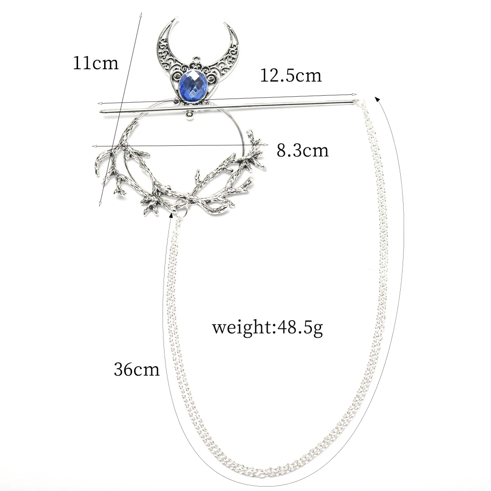 gothic moon branch hair fork vintage hair chopstick hairpins disk stick hairclip witch Viking women jewelry accessories gifts