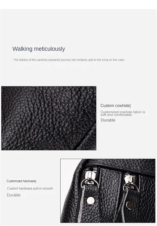 Men's Genuine Leather Chest Bag Double Zipper Cowhide Fanny Pack Casual Crossbody Sling Bag for Daily Commute & Travel