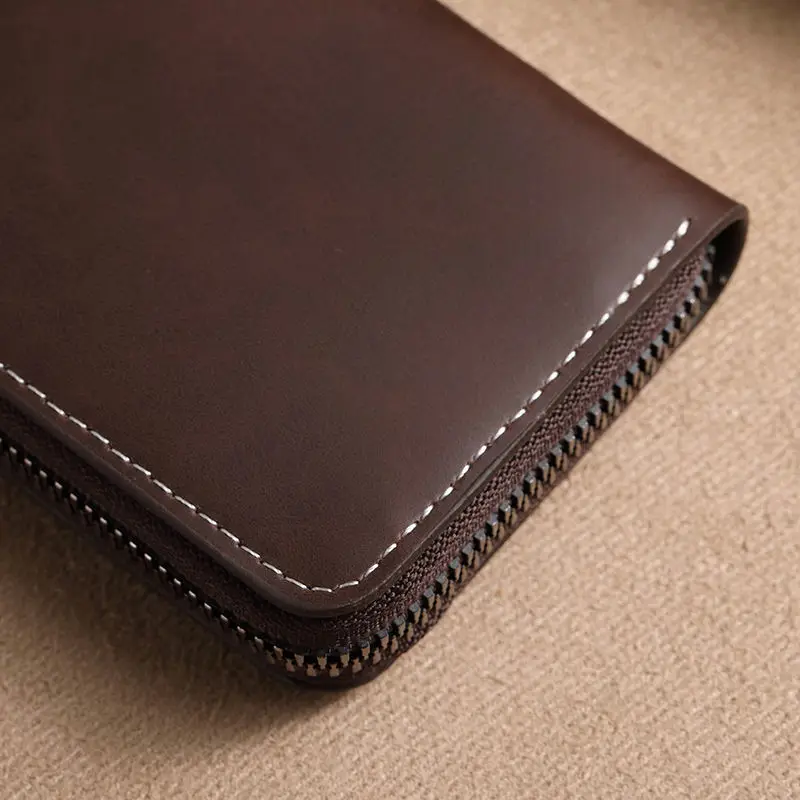 PU Leather Card Holder Vintage Small Wallet Women Men Business Bank Credit Card Bag Male Coin Pouch Solid Color Zipper Wallet