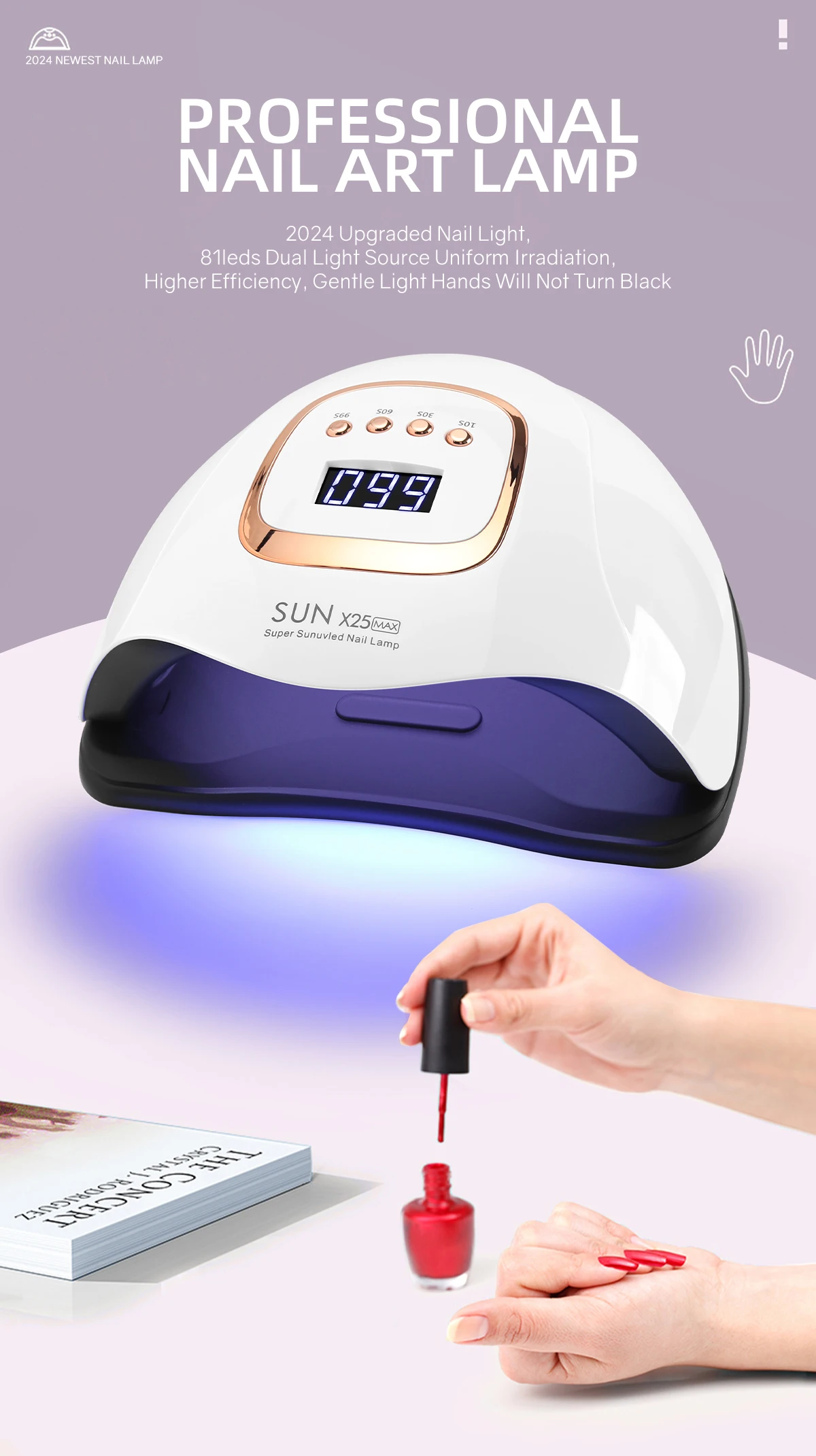 UV LED Nail Lamp 380W Nail Curing Lamps For Home Salon Powerful LED Drying Lamps For All Gel Polish Professional Nail Equipment