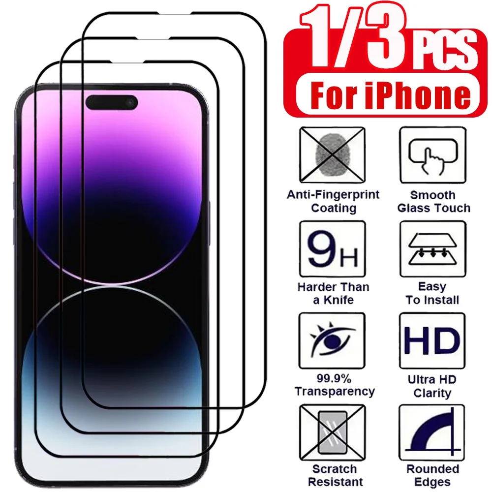 1~5PCS HD Tempered Glass For iPhone 18 16 17 Pro Max 17e 16e 15 14 13 12 Screen Protector Film For iPhone 11 13 Mini Glass