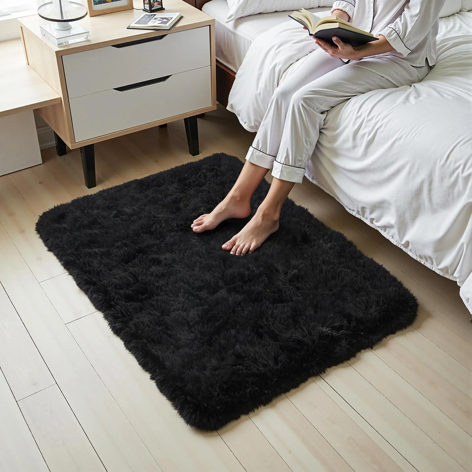 VIKAMA Tie-Dye Plush Carpet Living Room Decoration Soft Fluffy Home Mat Children's Room Baby Crawling Non-Slip Blanket