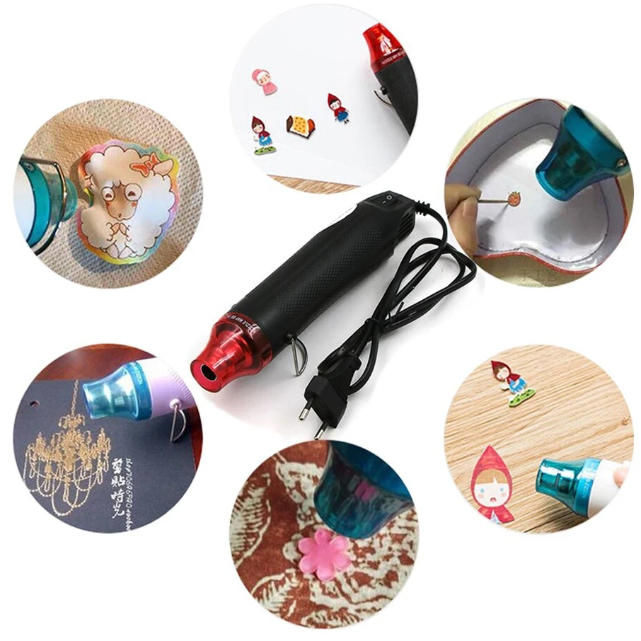220/110V Hot Air Gun DIY Tool Heat Electric Power Tool Mini Soldering Temperature Crafts Blower with Supporting Seat Shrink