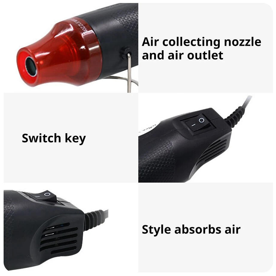 220/110V Hot Air Gun DIY Tool Heat Electric Power Tool Mini Soldering Temperature Crafts Blower with Supporting Seat Shrink