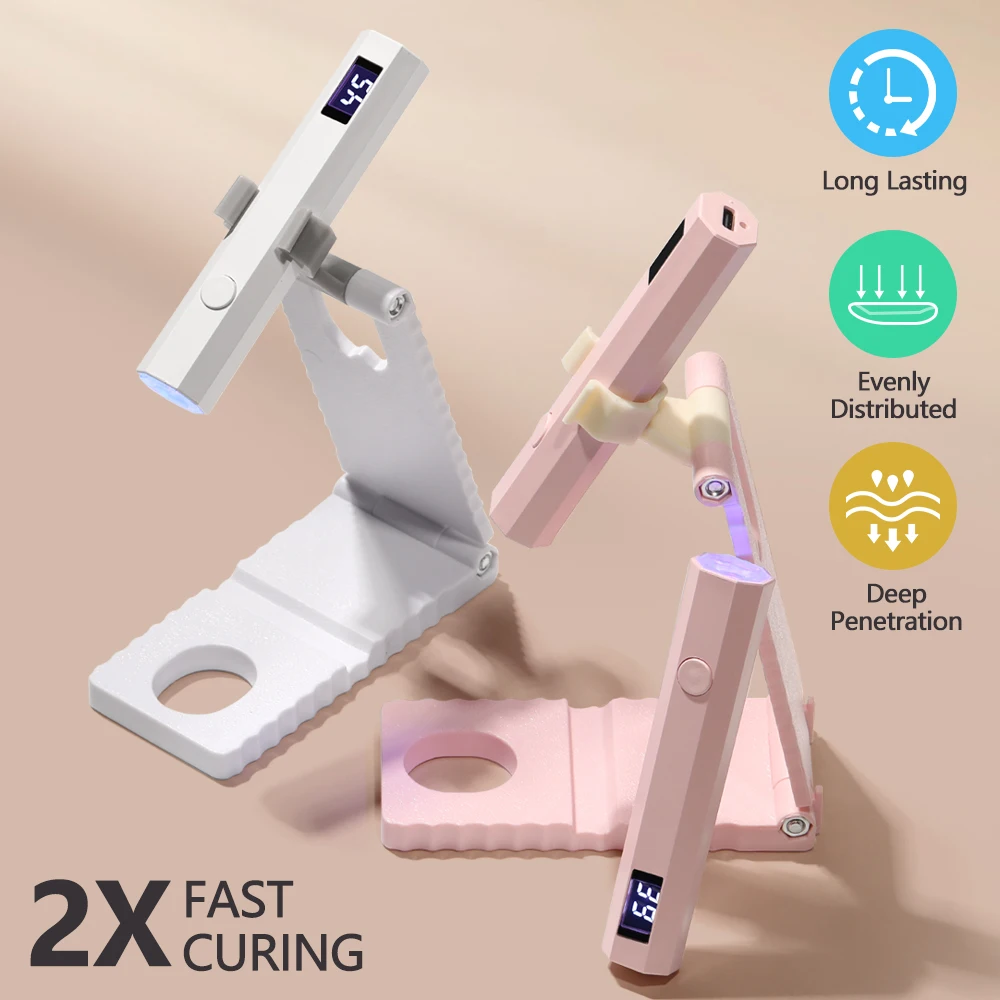YIKOOLIN Convenient Rechargeable Nail Dryer UV LED Handheld Lamp Fast Curing All Gel Polish Mini Manicure Tool USB Portable Ligh
