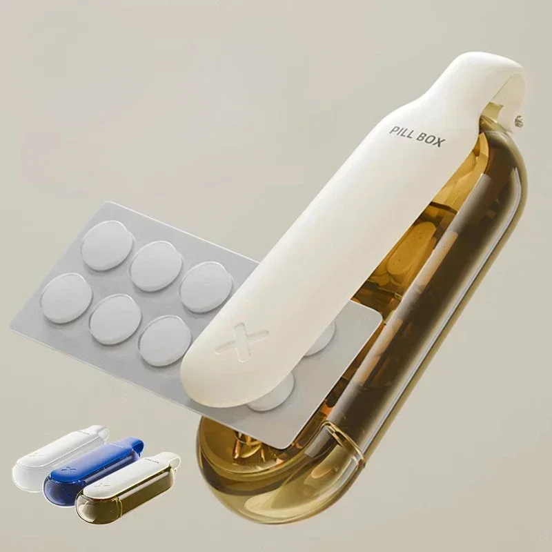 Portable Colorful 3 Spaces Medicine Case Health Care Container Case Pill Box Splitters Travel Pill Box Tiny Box Easy to Carry
