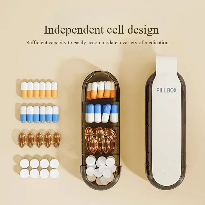 Portable Colorful 3 Spaces Medicine Case Health Care Container Case Pill Box Splitters Travel Pill Box Tiny Box Easy to Carry