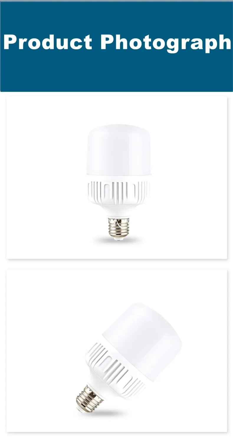 100W E27 LED Screw Mouth Light 220V High Brightness Light Bulb White Light Eye Protection Non Flickering High Heat Dissipation