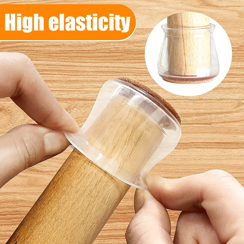 24/4pcs Chair Leg Caps Silicone Feet Protector Pads Furniture Table Covers Socks Plugs Cover Furniture Leveling Feet Home Decor