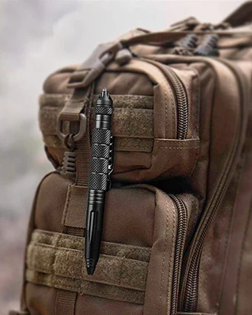 Military Tactical Pen, Professional Self Defense Pen, Emergency Glass Breaker Pen - Tungsten Steel, Writing Tool with 6 Refill