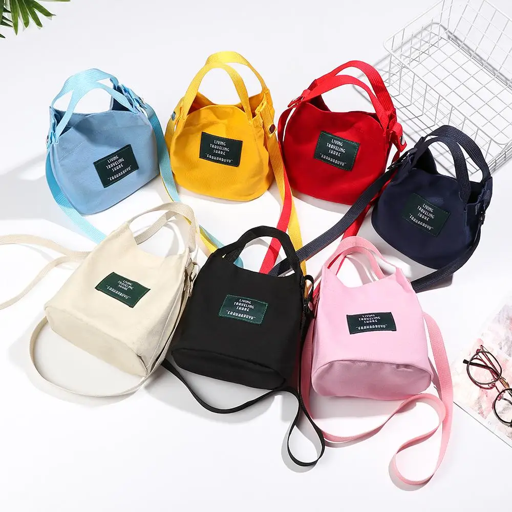 Women Shoulder Bags Letter Handbags Casual Buckle Tote Canvas Crossbody Bag Cute Shopping Bag For Ladies