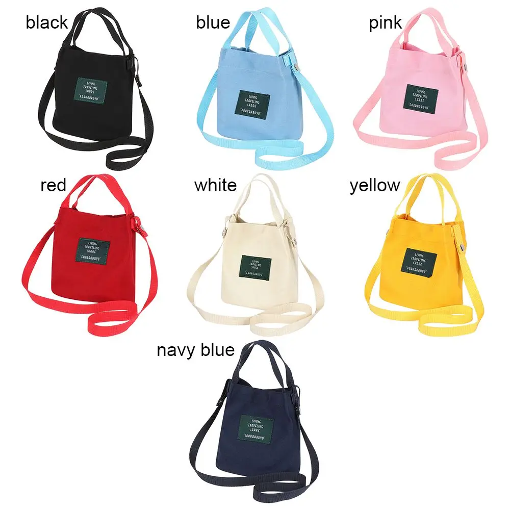 Women Shoulder Bags Letter Handbags Casual Buckle Tote Canvas Crossbody Bag Cute Shopping Bag For Ladies