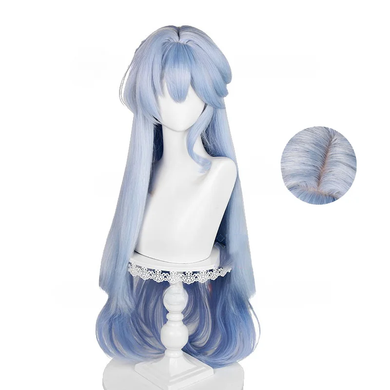 Anime Robin Cosplay Wig 96cm Long Blue Mixed Color Gradient Wigs Honkai Star Rail Wig Heat Resistant Synthetic Hair