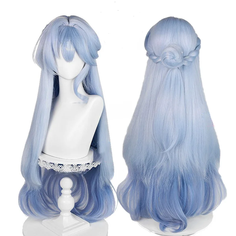 Anime Robin Cosplay Wig 96cm Long Blue Mixed Color Gradient Wigs Honkai Star Rail Wig Heat Resistant Synthetic Hair