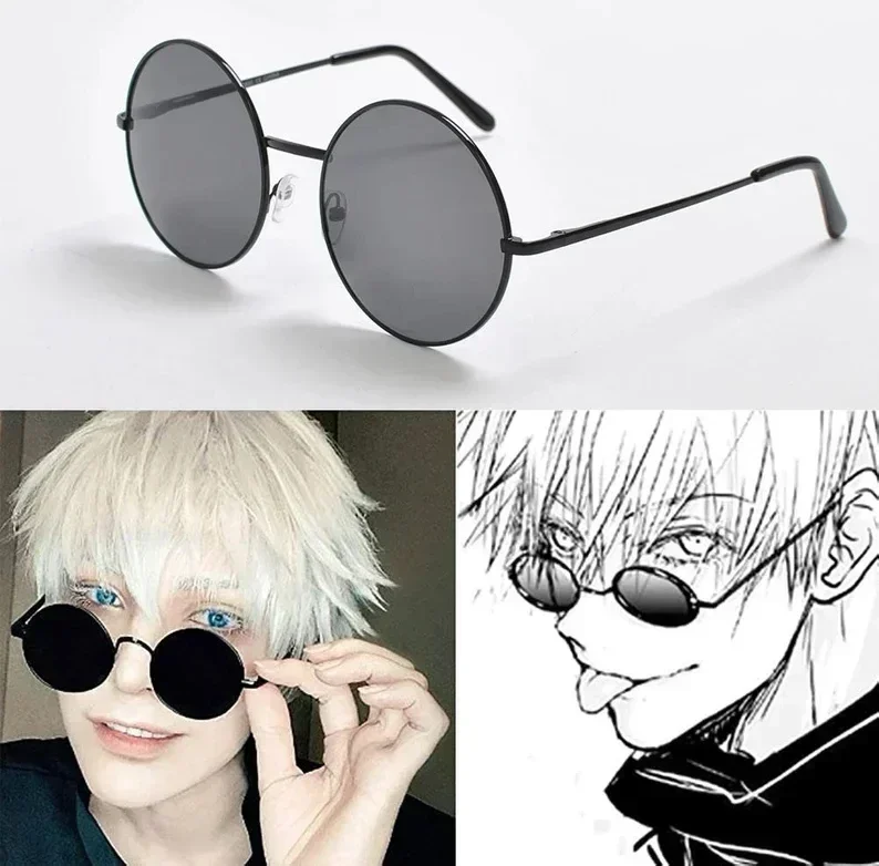Jujutsu Kaisen Cosplay Sunglasses Cartoon Gojo SatoruGlasses Eyeglasses Prop Small Rectangular Eyewear Accessories Anime