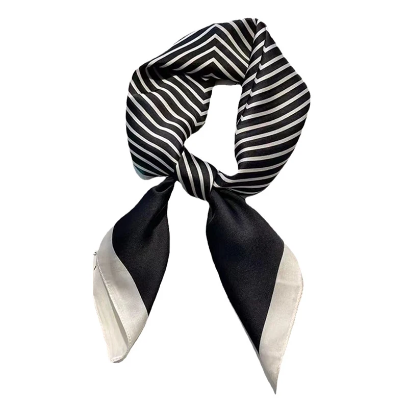 Fashion Print Square Scarf Hijab For Women Girls Satin Silk Bandana Muslim Headband Neckerchief Hair Band Wrap Shawls Foulard