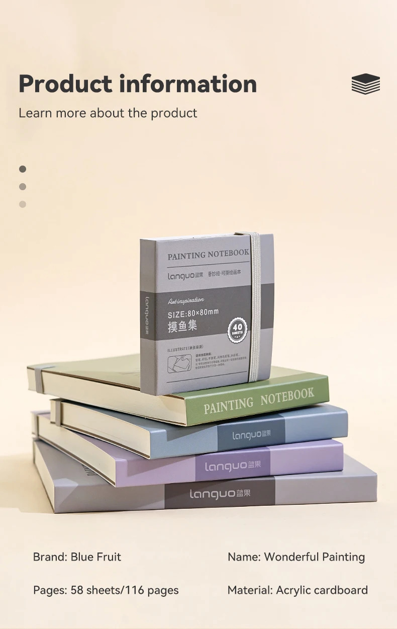 40sheets Mini Drawing Notebook Tearable Sketchbook Handbook 250G Thickened Paper Multiple Size Watercolor Graffiti Painting Book