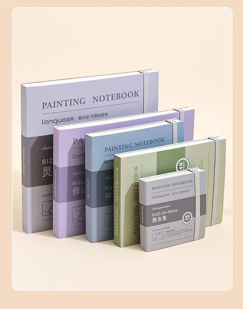 40sheets Mini Drawing Notebook Tearable Sketchbook Handbook 250G Thickened Paper Multiple Size Watercolor Graffiti Painting Book