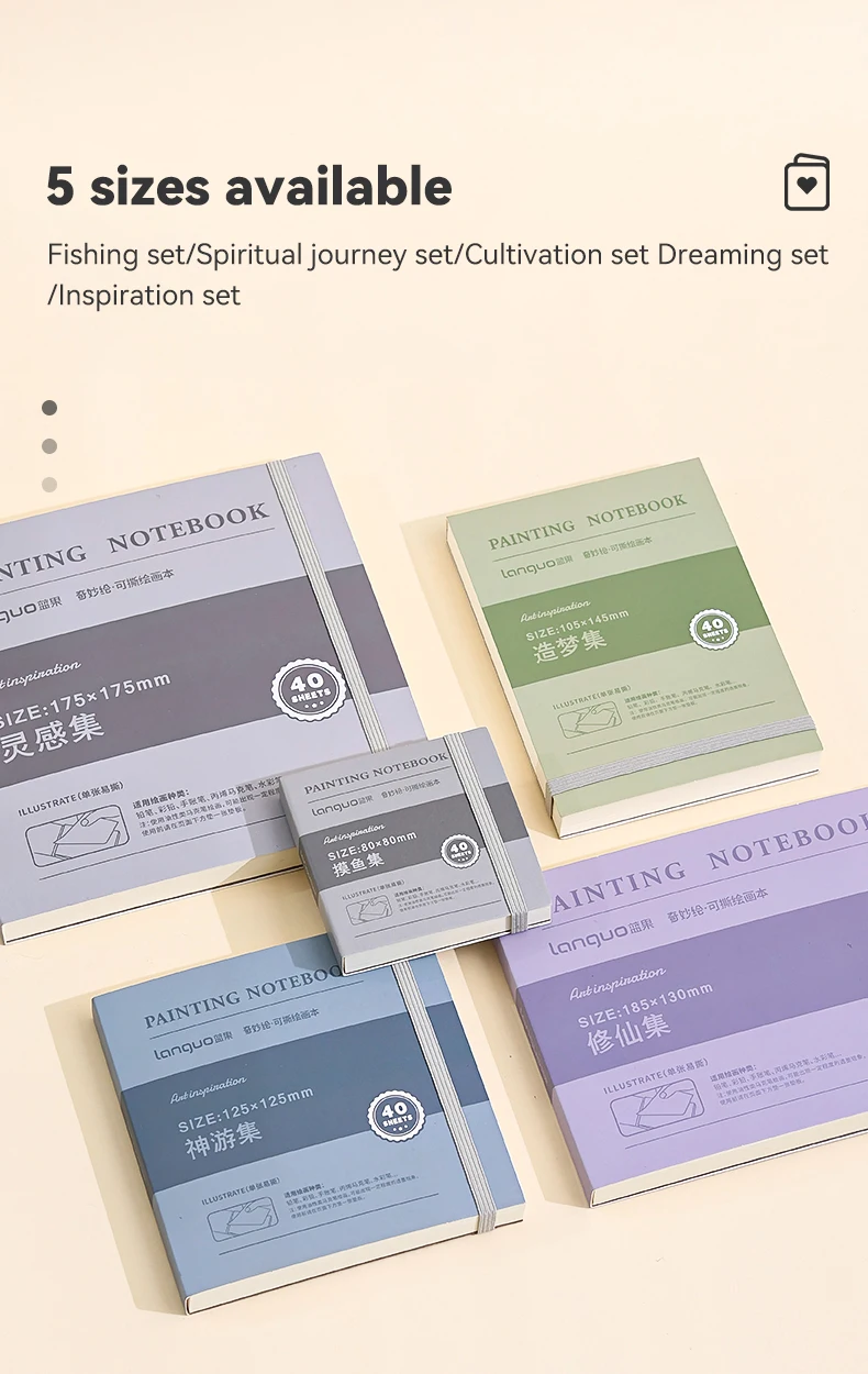 40sheets Mini Drawing Notebook Tearable Sketchbook Handbook 250G Thickened Paper Multiple Size Watercolor Graffiti Painting Book