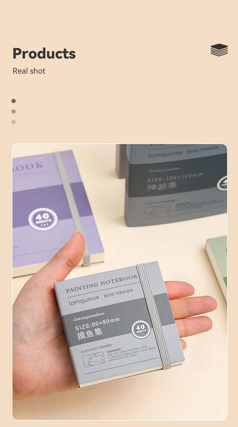 40sheets Mini Drawing Notebook Tearable Sketchbook Handbook 250G Thickened Paper Multiple Size Watercolor Graffiti Painting Book