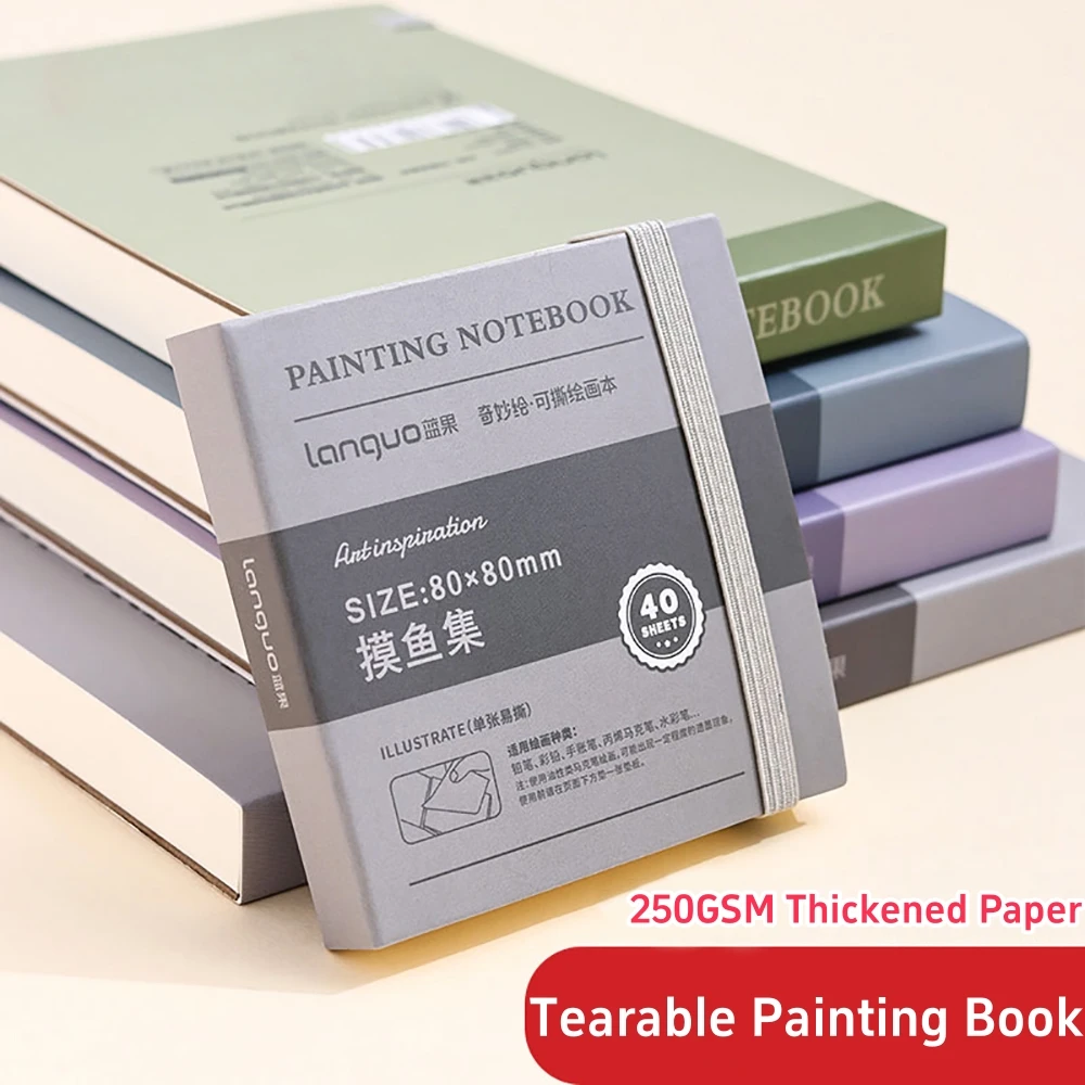 40sheets Mini Drawing Notebook Tearable Sketchbook Handbook 250G Thickened Paper Multiple Size Watercolor Graffiti Painting Book